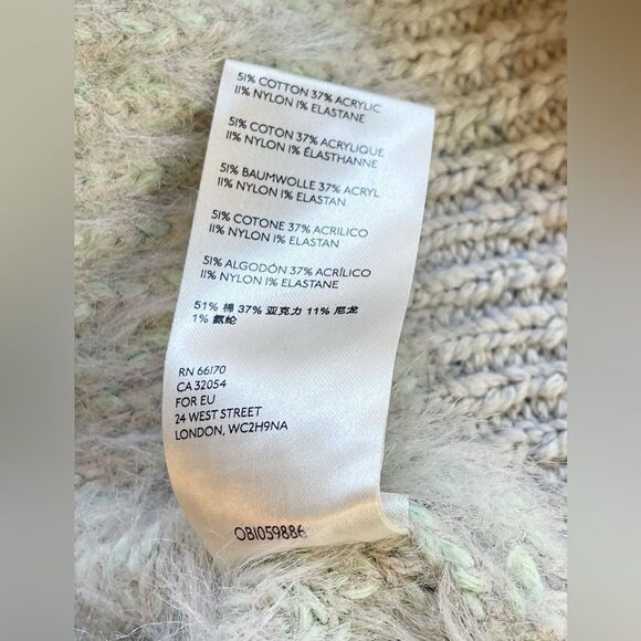 Free People Sunbrite stripe fuzzy Sweater Crop River Run. XS - Picture 8 of 9